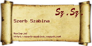 Szerb Szabina névjegykártya
